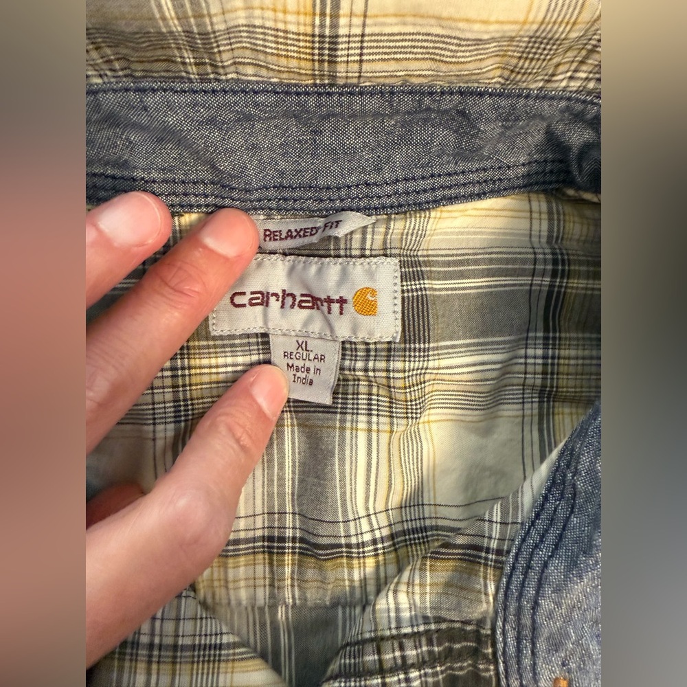 (2) Men’s Carhartt snap up plaid shirts XL - Picture 10 of 13